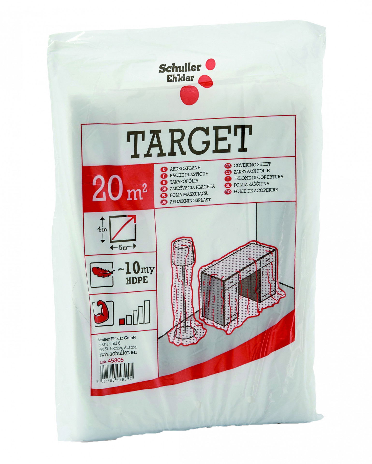 Schuller TARGET S10 takarófólia, HDPE, átlátszó, 10 my, 4 m x 5 m termék fő termékképe