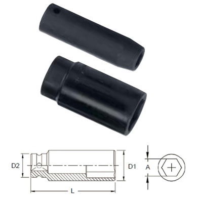 Genius Tools 497830 1/2"-os 6 lapú gépi dugókulcs fej, hosszított kivitel, 15/16" termék fő termékképe