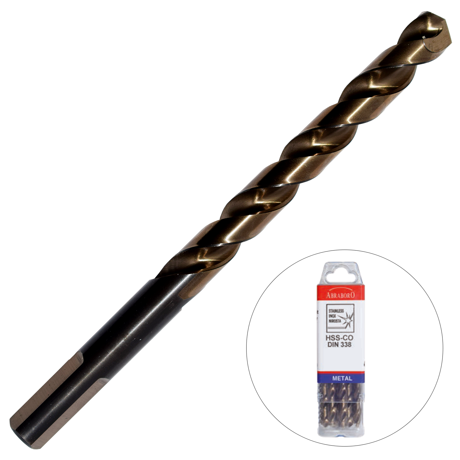 Abraboro 2.5 x 57 / 30 mm HSS-Co multi fémfúró háromszög szárral, 10 db/csomag termék fő termékképe