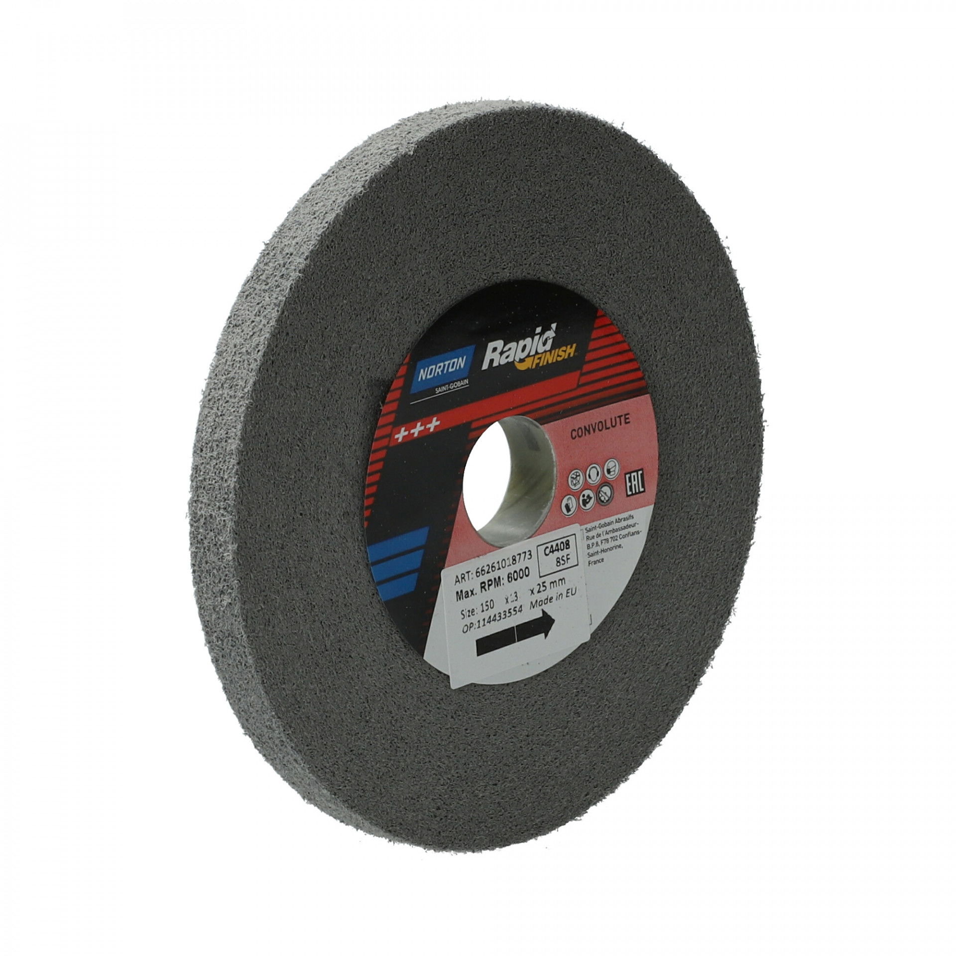 Norton Rapid Finish Series 1000 Long Life rost csiszolókorong 150x12x25mm Fine 9 SiC, 4 db/csomag termék fő termékképe