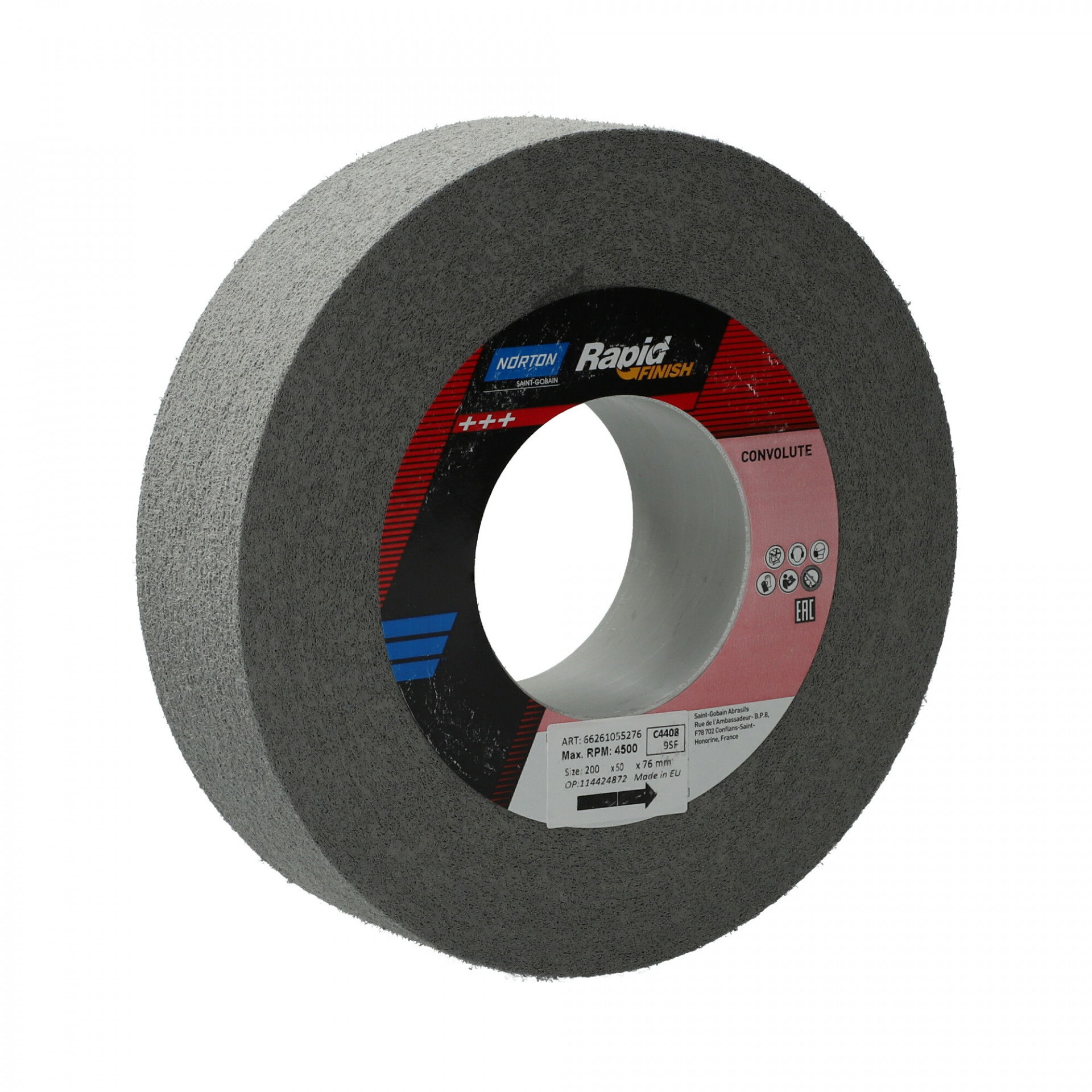 Norton Rapid Finish Series 1000 Long Life rost csiszolókorong 250x12x127mm Medium 8 SiC, 4 db/csomag termék fő termékképe