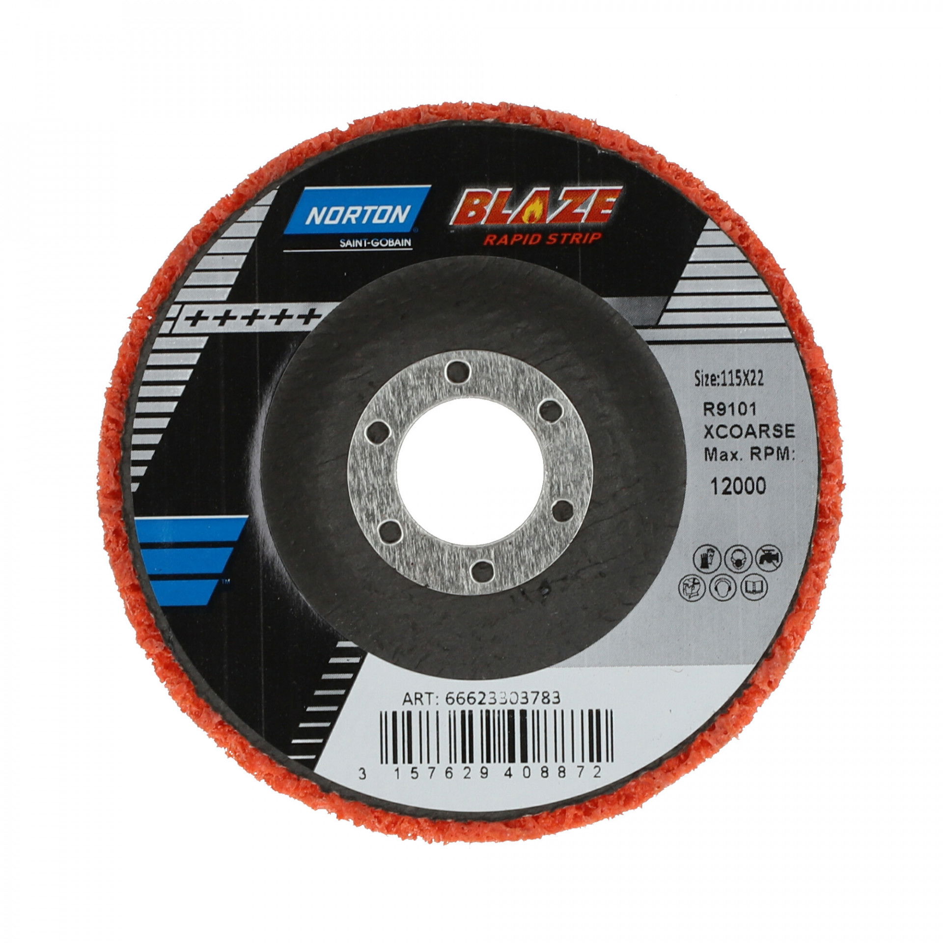 Norton Blaze Rapid Strip DPC tisztítótárcsa Ø115x22 mm SG, 10 db/csomag termék fő termékképe