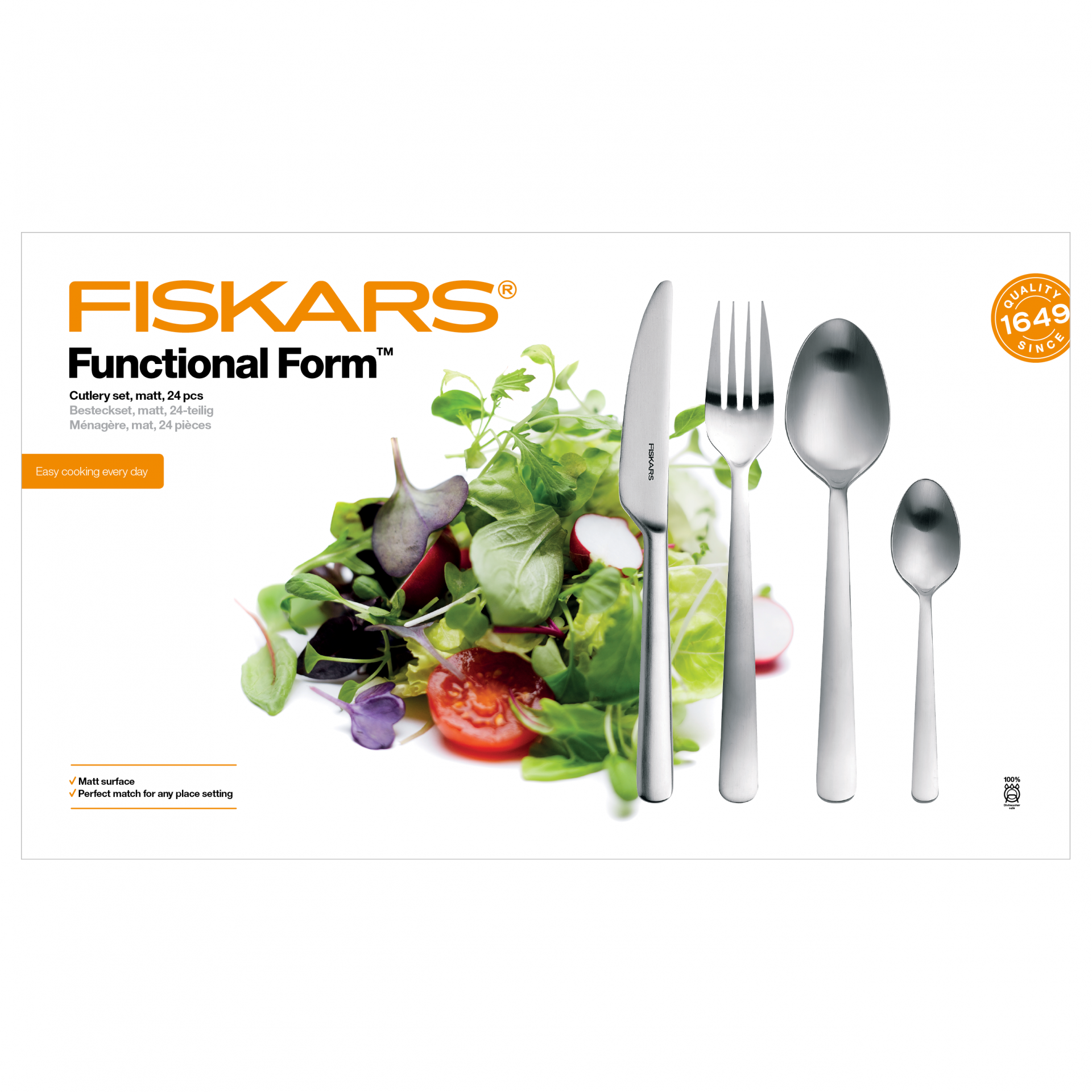 Fiskars Functional Form™ evőeszköz készlet, matt, 24 részes termék fő termékképe