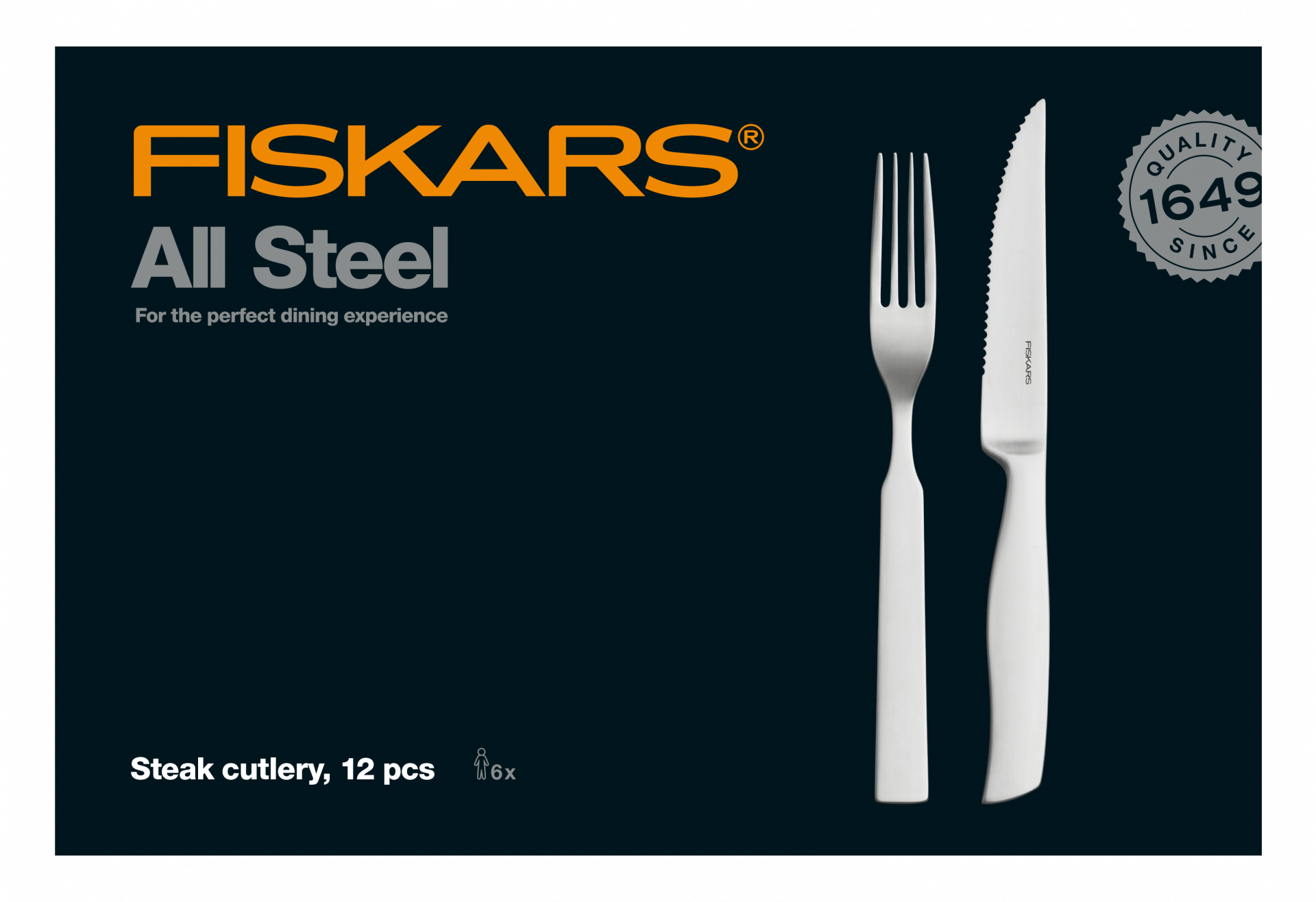 Fiskars All Steel steak evőeszköz készlet, 12 db-os termék fő termékképe