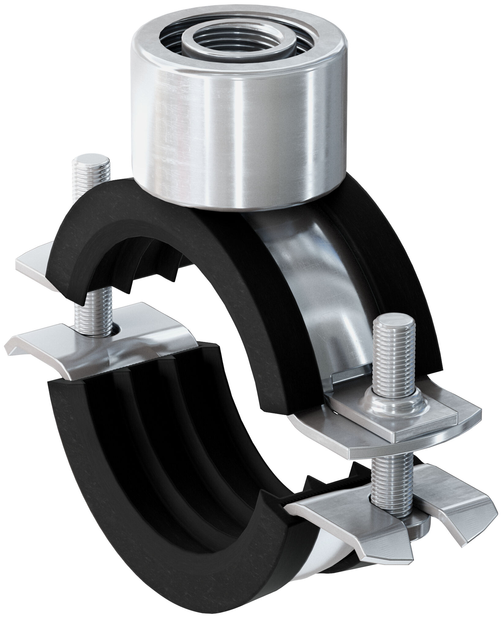 Fischer FRS Triple 15-19 M8 / M10 / 1/2" kétcsavaros csőbilincs hangszigetelő betéttel, 100 db/csomag termék fő termékképe