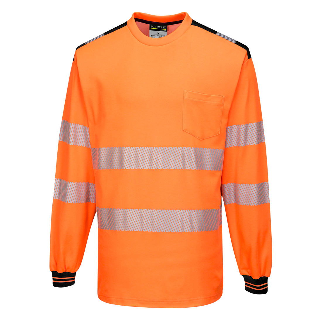 Portwest T185 - PW3 Hi-Vis hosszú ujjú póló, narancs/fekete termék fő termékképe